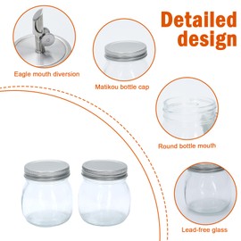 Qinpufu Glass Honey Dispenser No Drip - 10oz / 300ml Honey Jar with Stainless Steel Spout, Airtight & Mess-Free Honey Container for Syrup, Agave, Kitchen, Breakfast Use
