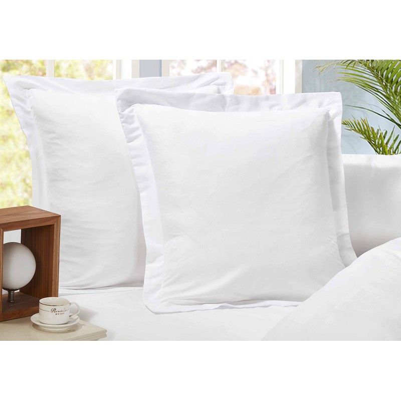 1000TC Luxury Ultra Soft Plain Colour Pillowcases (2 European Pillowcases