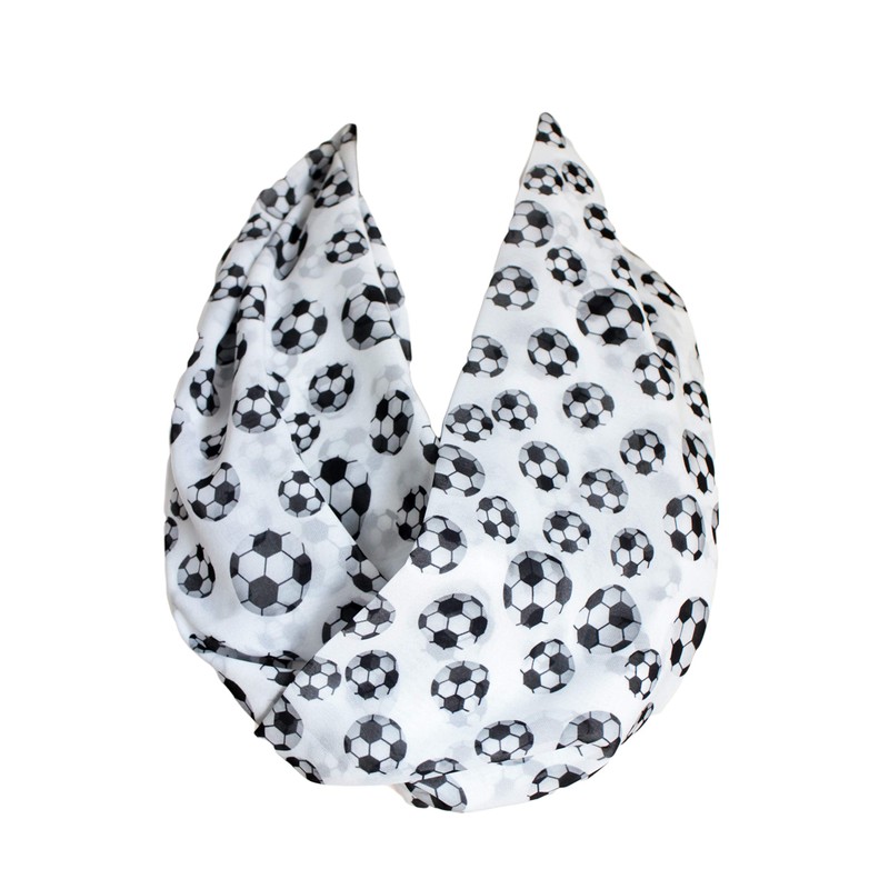Etwoa Football Pattern Infinity Circle Scarf