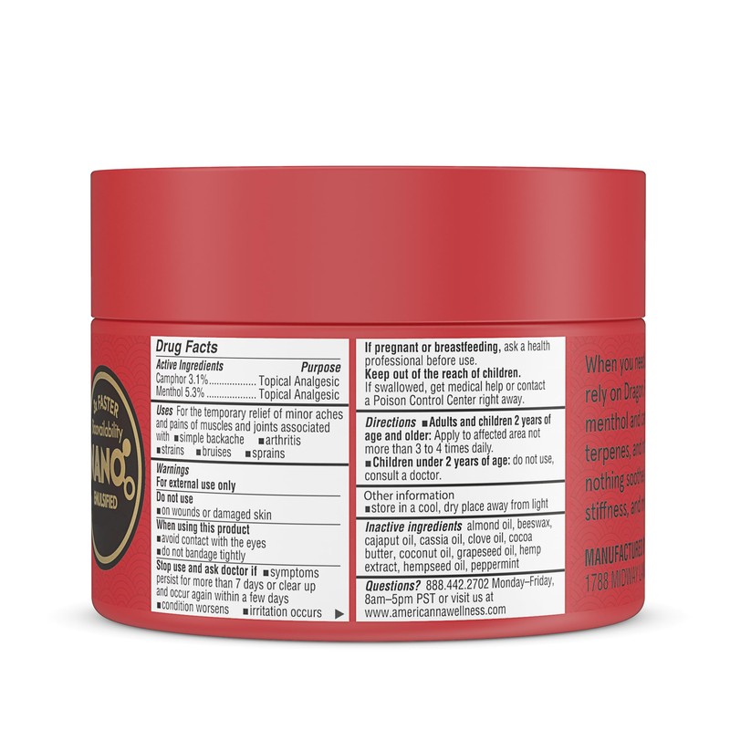 Americanna Wellness Dragon Balm 2.0 oz Jar Regular Red