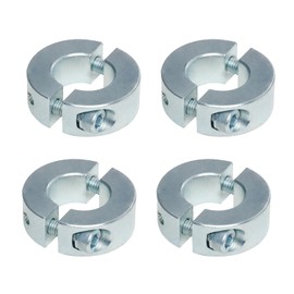 (Pack of 4) 1/4" Bore Zinc Plated Shaft Collar, Double Split Clamp-On Style, 11/16" OD, 5/16" Thickness with M4 Screws