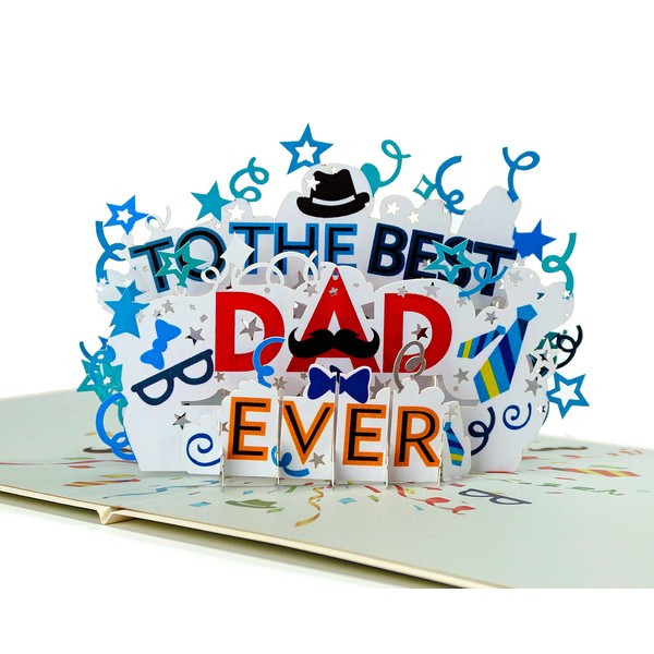 CUTPOPUP Father's Day Card Pop Up, Birthday 3D Greeting Card (Best Dad Ever)