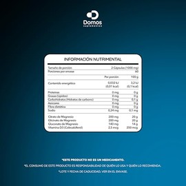 Suplementos Domos - Magnesio Mix: Citrato, Glicinato Y Gluconato-120 Cápsulas