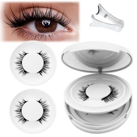 Meylora Magnetic Lashes,Meylora Magnetic Eyelashes with Applicator Reusable Eyelashes Magnet without Eyeliner Natural Look No Glue or Liner Needed(Natural+Natural)