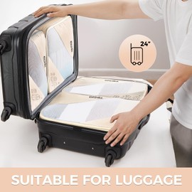 EZZNTIAL Packing Cubes for Travel, Suitcase Essentials Organizer Bags Set for Luggage, Road Trip Travel Accessories in 4 Sizes (Extra Large, Large, Medium, Small),Suitable for 24-inch suitcase Cream.