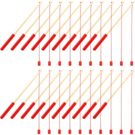 Feradny 20 Pcs Wooden Fishing Pole Magnetic Fishing Poles Wooden Fishing Rod with Magnet Hooks for Kids Magnetic Fishing Game Fishing Game Activity (Color Set 1)