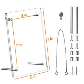AITEE Acrylic Picture frame 2 Packs, Clear Acrylic Photo Frame for Desktop and Wall Modern Frameless Hanging Floating Transparent Lucite Square Frame for Photography Display (5 x 7)