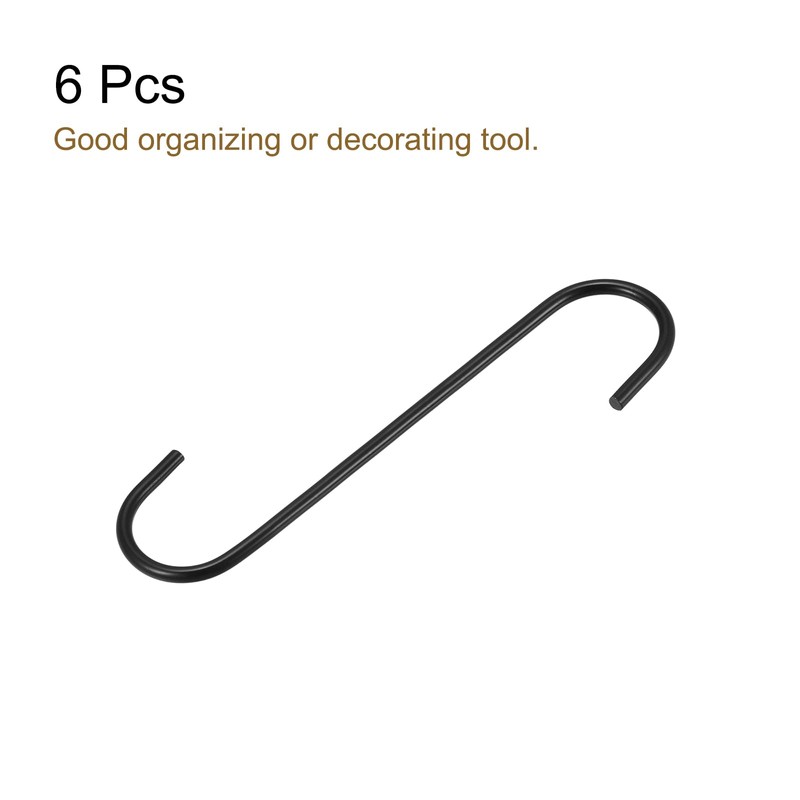 sourcing map S Hanging Hooks, 8inch/200mm Extra Long Steel Hanger,