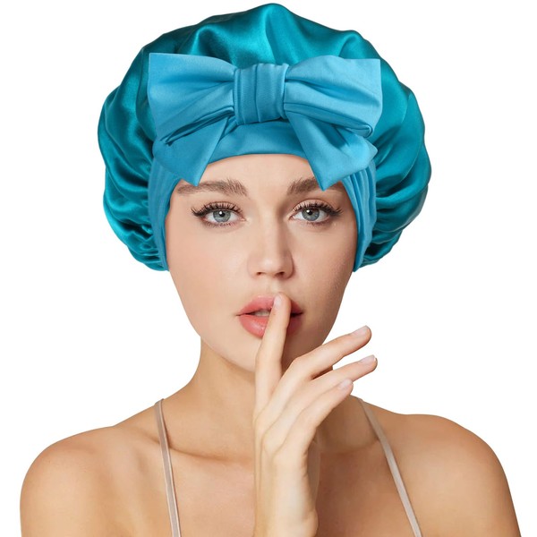 Necole 22 Momme 100% Mulberry Double Silk bonnet for sleeping