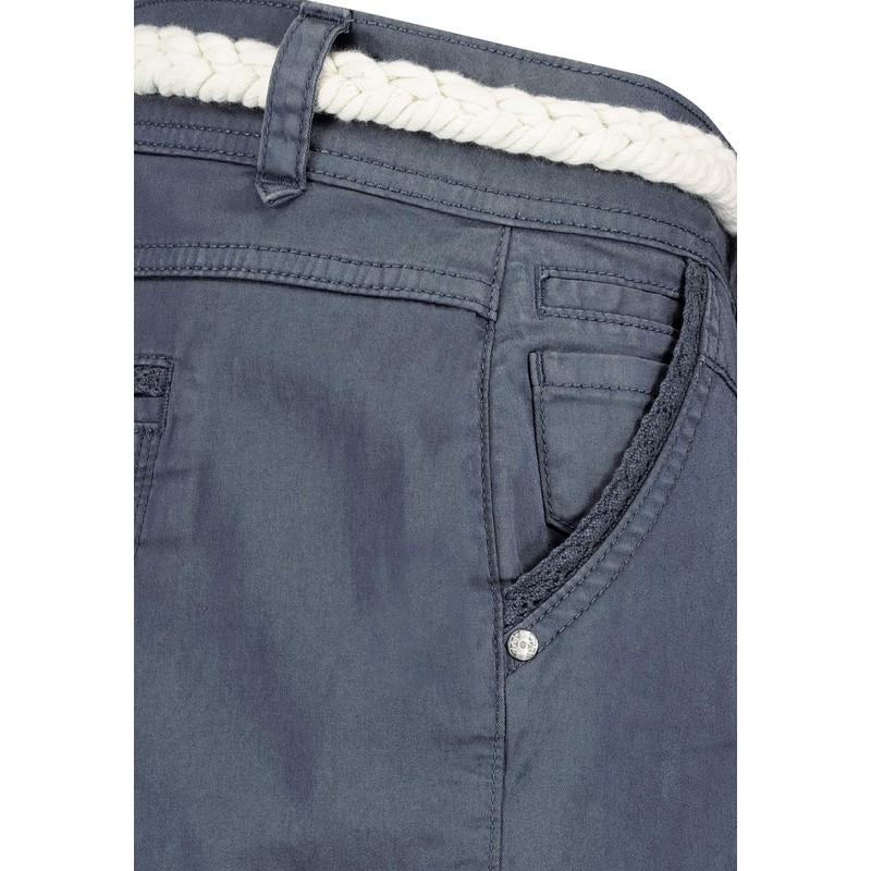 Eight2Nine Women's Chino Shorts with Braided Belt, blue