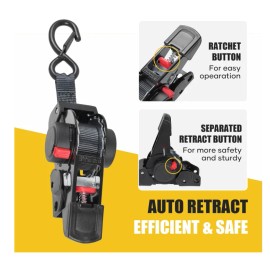 Ayaport Retractable Ratchet Straps 1x6Ft Bolt-On Tie Down for Trailer Boat Jet Ski ATV