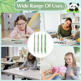 Set of 4 Erasable Ballpoint Pens with Eraser, Panda Theme Erasable Pens Set, 0.5 mm Eraser Pen, Thermal Gel Pens, Rollerball Pen Erasable with 3 Erasers and 10 Refills (Black)