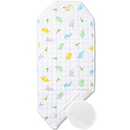 (Keratta) Cotton Cover, Nursery School, Napping, Fluffy Padding, Quilt, 100% Cotton, Mesh Back, with Name and Name Rubber Corners (23.6 x 52.8 inches (60 x 134 cm), h. Dinosaur)