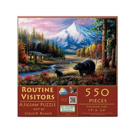 SUNSOUT INC - Routine Visitors - 550 pc Jigsaw Puzzle by Artist: Chuck Black - Finished Size 15" x 24" - MPN# 55156