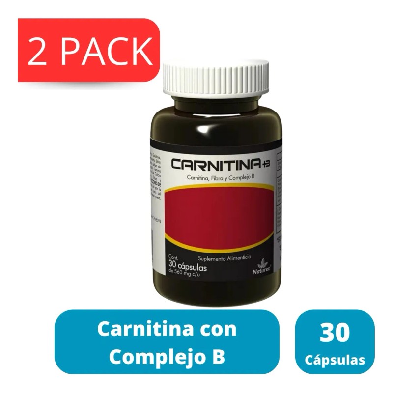 Carnitina Con Complejo B 2 Frascos Con 30 Cpsulas Naturex