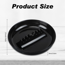 Reginary 24 Pcs Ash Tray For Cigar Round Tabletop Ashtrays 6.69'' Plastic Ashtray Black Vintage Ash Tray for Indoor Outdoor Home Bar Restaurant