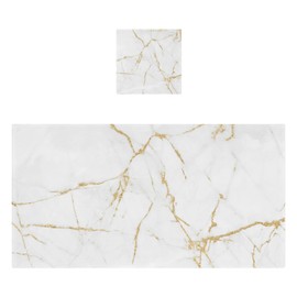 White Gold Marble Texture Bath Towels Highly Absorbent Cotton Towels Set of 2, Premium Spa & Hotel Quality Quick Dry Towel Set 54 x 27 Inches