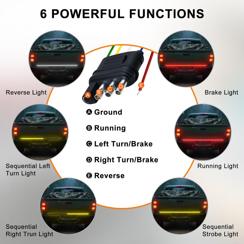 48" Tailgate Light Bar - 324 LED Triple Row Strip