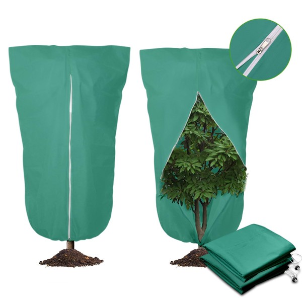 EnonGarden 2 Pack 72"x47" Winter Plant Covers Freeze Protection, 3