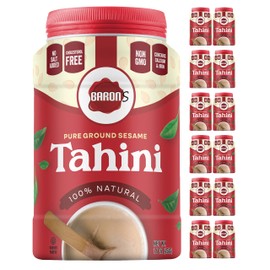 Baron's Kosher 100% Pure Ground Sesame Tahini 16-ounce Jars (1 Pound (Pack of 12))