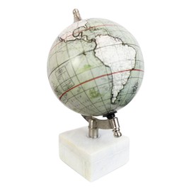 Ebros Gift Contemporary Modern Design World Atlas Map Globe with Tilt Axis Decorative Desktop Standing Figurine 8.5" High Home Or Office Study Desk Shelf Accent