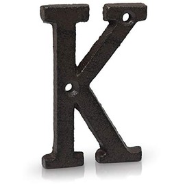 Basic Fundamentals 3-Inch Cast Iron Numbers for Wall and Mailbox - Industrial Design Mailbox Numbers for Address Sign and House Decor - Black Brown (K)