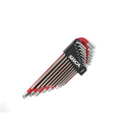 SILCA HX-TWO Heavy Duty Essential Metric Hex and Torx Set | Torx 7 - T30 - Hex 1.5 - H10 | Color Powder coated Red and Grey texture non slip grip | Swiss tool steel L wrench Allen key.