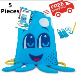 Dolfino Octopus Blue Unisex Dive Set for Children, Includes 5 Pieces, Brand New