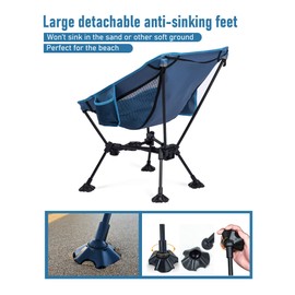 WildCall Lightweight Folding Camping Chair Compact Beach Chair with Anti-Sinking Large Feet