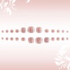 24 Pcs Flower Press on Toenails Short Square White French
