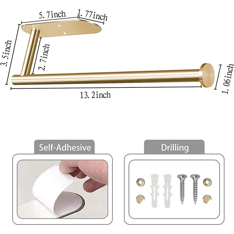 YUNTUOO Paper Towel Holders for Kitchen Adhesive Paper Towel Holder