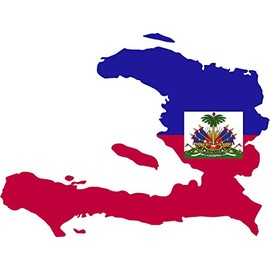 Map with Flag Inside Haiti 4x4.6 Sticker Decal die Cut Vinyl - Made and Shipped in USA