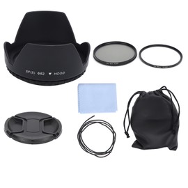 6 in 1 Camera UV CPL Lens Filter Kit with Lens Cap and Flower Lens Hood for Camera Lens82mm