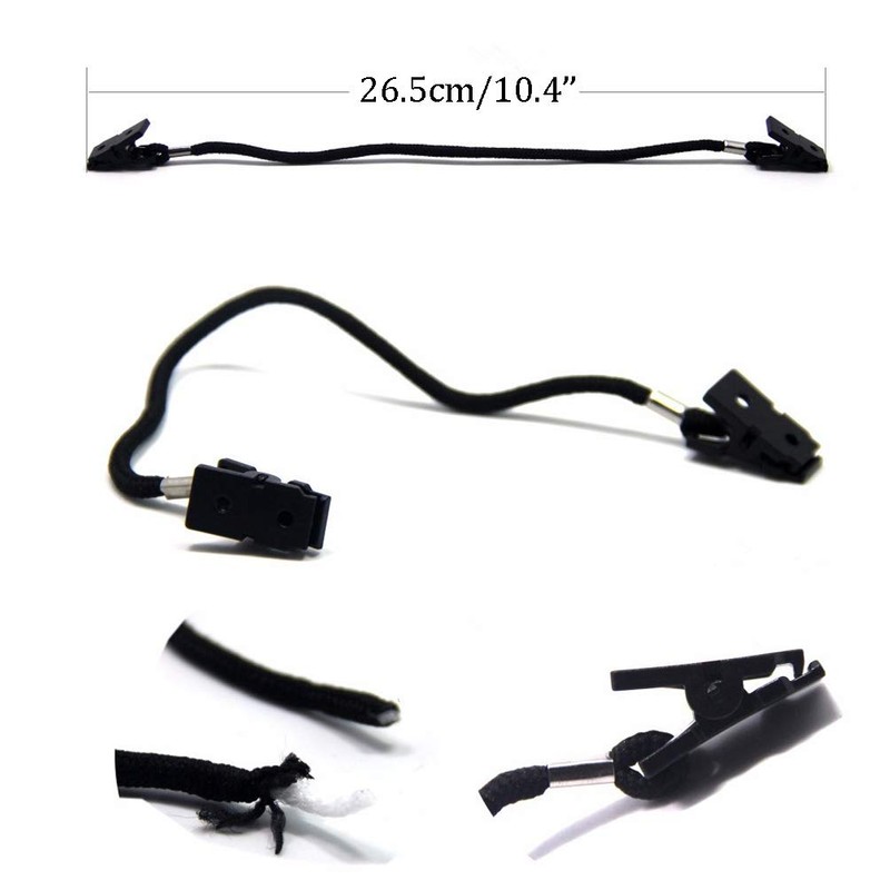 4 Pcs Black Hat Clips Straps Multi-Function Cap Chin Cord