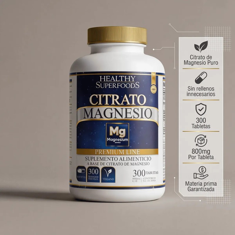 Citrato De Magnesio 300 Tabs Original 100 Dias 800mgtab
