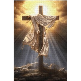 Puzzles for Adults and Family 1000 Pieces Jigsaw Puzzles He is Risen Jesus Formation Wooden Educational Toy Difficult Puzzle Family Game 29.5'' x 19.6''