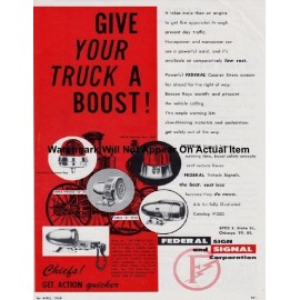 Federal Signal Fire Light Siren Sales Brochure Photograph Print 8.5x11"