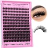 Yawamica Cluster Eyelash Extensions Fluffier 10-16mm Wispy Lash Clusters 100D