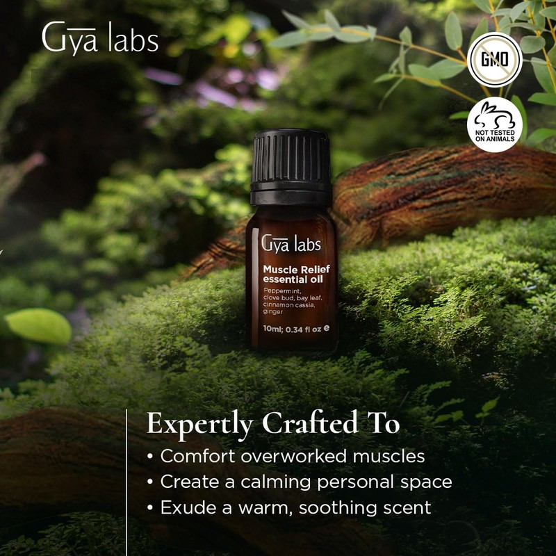 Gya Labs Muscle Relief Essential Oil Blend - Warm, Soothing