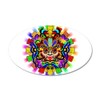 CafePress Aztec Warrior Mask Rainbow Colors Wall Decal 20"x12" Oval