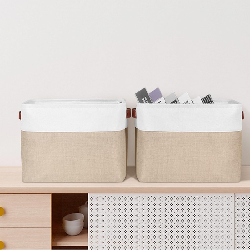 Univivi 15 inch Storage Baskets for Shelves with Handles Hard