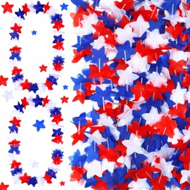 24 Pcs Patriotic Flower Leis 4th of July Decorations Red White and Blue Star Necklace Independence Day Garland Leis American Flag for Fourth of July Party Parades Wreath