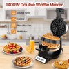 Cnydltt Double Waffle Maker, 1400W Rotating Belgian Waffle Iron with
