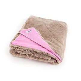 Doodlebone Faux Fur Dog Blanket (Slate/Teal)