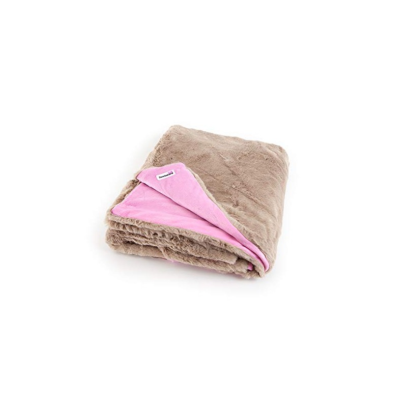 Doodlebone Faux Fur Dog Blanket (Slate/Teal)