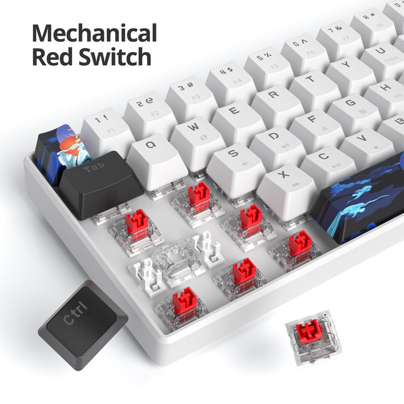 Ussixchare 60 Percent Gaming Keyboard 61 Keys Mechanical Keyboard Ultra