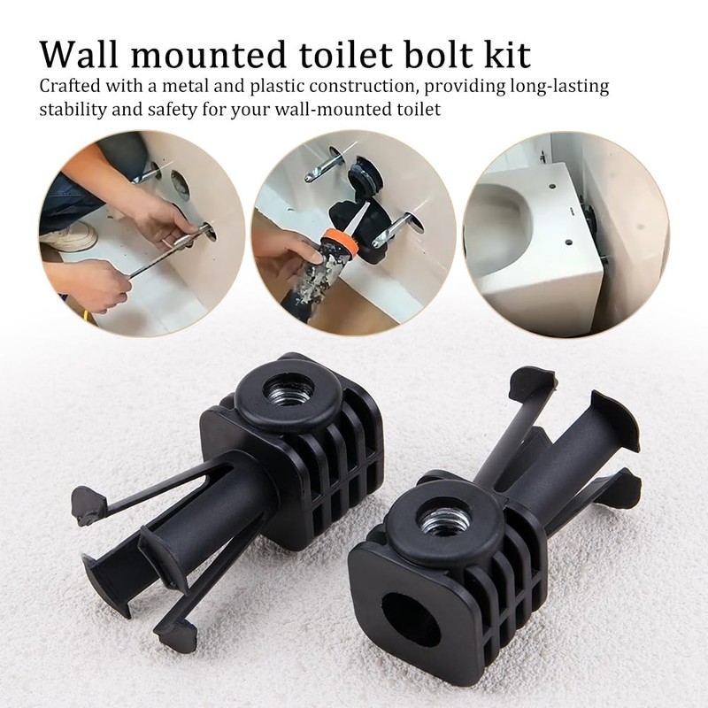 ZORZA 1Set Universal Wall Hung Toilet Fixing Bolts Kit Plastic