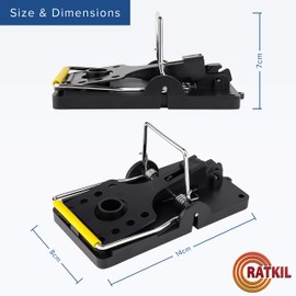 Ratkil Ratkil Rat Traps - 2 x Large Heavy Duty Rat Traps That Kill Instantly - Reusable Rat, Mouse Rodent solution