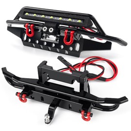 RCLIONS Aluminum Front and Rear Bumper Set Upgrades for TRX4M Bronco 1/18th RC Crawler Truck Car Parts