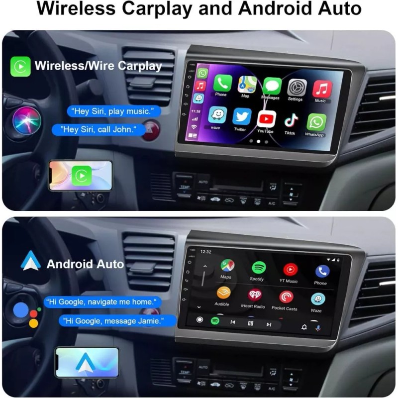 Apple Carplay For 2012-2015 Honda Civic Car Stereo Radio Android